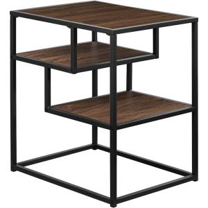 Walker Edison Finley Contemporary Floating Shelf Side Table, 16 Inch, Black(Dark Walnut)