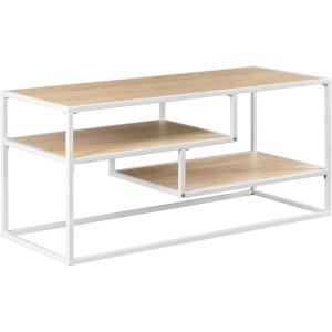 Walker Edison Finley Contemporary Floating Shelf TV Stand for TVs up to 43 Inches, 40 Inch, Coastal Oak/White(Coastal Oak / White)