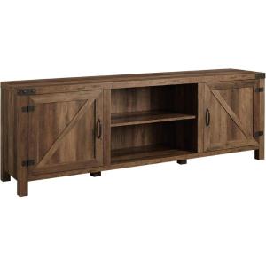 Walker Edison Georgetown Modern Farmhouse Double Barn Door TV Stand for TVs up to 80 Inches, 70 Inch, Rustic Oak, Without Fireplace, 15.75 x 70 x 24 inches(Rustic Oak)
