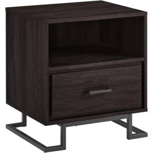 Walker Edison Katya Contemporary 1-Drawer Nightstand, 20 Inch, Charcoal(Charcoal)