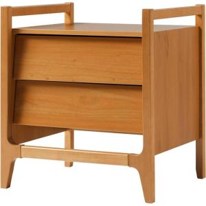 Walker Edison Leif Scandi Angled Drawer-Face Nightstand, 22 Inch, Caramel(Caramel 22 Inch)