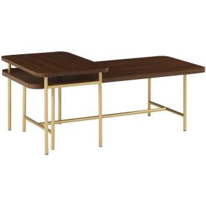 Walker Edison Lyson Modern Minimalist Rectangular Nesting Tables Set of 2 Dark Walnut(Dark Walnut)
