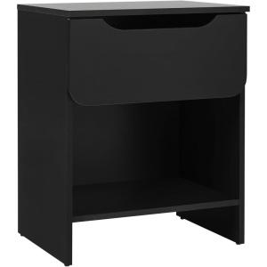 Walker Edison Modern 1-Drawer Simple Nightstand, 20 Inch, Riviera(Black)