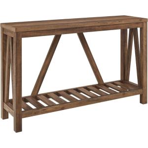 Walker Edison Modern Farmhouse Accent Entryway Table Entry Table Living Room End Table, 52 Inch, Rustic Oak(Rustic Oak)