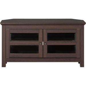 Walker Edison Modern Farmhouse Wood Corner Universal TV Stand for TV’s up to 50″ Flat Screen Living Room Storage Entertainment Center, 44 Inch, Espresso Brown(Espresso)