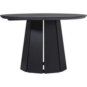Walker Edison Modern Paneled-Wood Pedestal Base Round Top Dining Table, 48 Inch, Brown(Black)