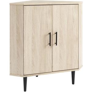 Walker Edison Saxon Mid-Century Modern 2-Door Corner Accent Cabinet 30 Inch Birch(Birch)