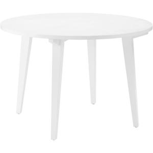 Walker Edison Sibu Japandi Minimalist Round Dining Table Dining Room Kitchen 4 Person, 45 Inch, White(White)