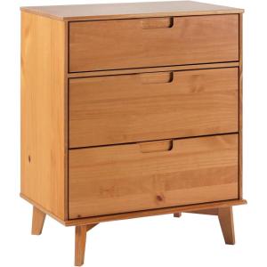 Walker Edison Sloane 6-Drawer Groove Handle Solid Wood Dresser, 52 Inch, Walnut(Caramel)