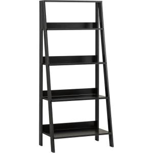 Walker Edison Sophia Modern 4 Shelf Ladder Bookcase , 55 Inch, White(Black)