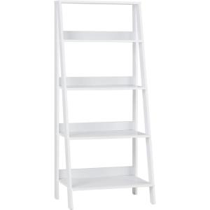 Walker Edison Sophia Modern 4 Shelf Ladder Bookcase , 55 Inch, White(White)