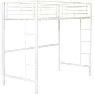 Walker Edison Timothee Urban Industrial Metal Twin over Loft Bunk Bed, Twin Size, White