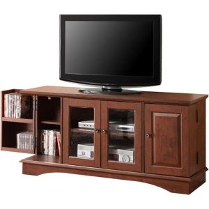 Walker Edison Traditional Wood Universal TV Stand with Storage Cabinets for TV’s up to 65″ Living Room Entertainment Center, 44 Inch, Traditional Brown(Traditional Brown)