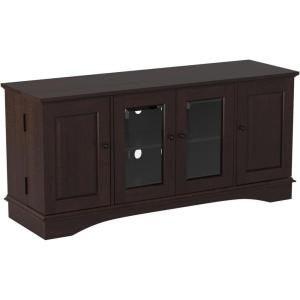 Walker Edison Traditional Wood Universal TV Stand with Storage Cabinets for TV’s up to 65″ Living Room Entertainment Center, 44 Inch, Traditional Brown(Espresso Brown)