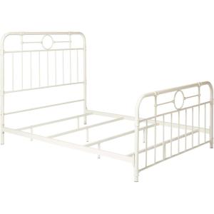 Walker Edison Vintage Metal Iron Pipe Queen Size Bed Headboard Bedroom Headboard Footboard Bed Frame Bedroom, Queen, Bronze(White)