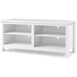 Walker Edison Wren Classic 4 Cubby Fireplace TV Stand for TVs up to 80 Inches, 70 Inch, Espresso(White)