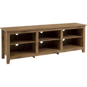 Walker Edison Wren Classic 6 Cubby TV Stand for TVs up to 80 Inches, 70 Inch, Charcoal(Barnwood)