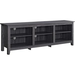 Walker Edison Wren Classic 6 Cubby TV Stand for TVs up to 80 Inches, 70 Inch, Charcoal(Charcoal)
