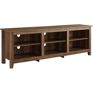 Walker Edison Wren Classic 6 Cubby TV Stand for TVs up to 80 Inches, 70 Inch, Charcoal(Rustic Oak)