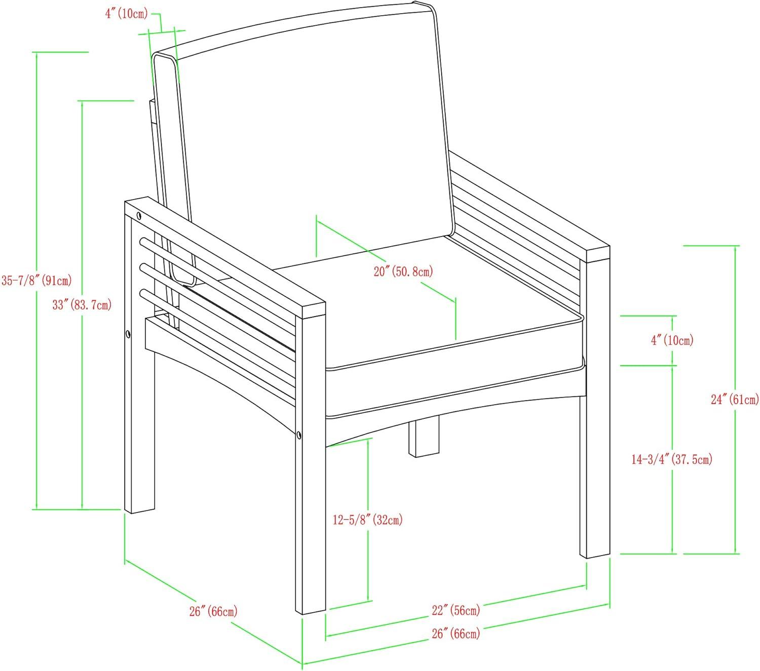 imageWalker Edison 2 Person Outdoor Patio Modern Wood and Metal Loveseat with Washable Cushions All Weather Backyard Conversation Garden Poolside Balcony 48 Inch Dark Brown and Grey3 Piece Chat Set