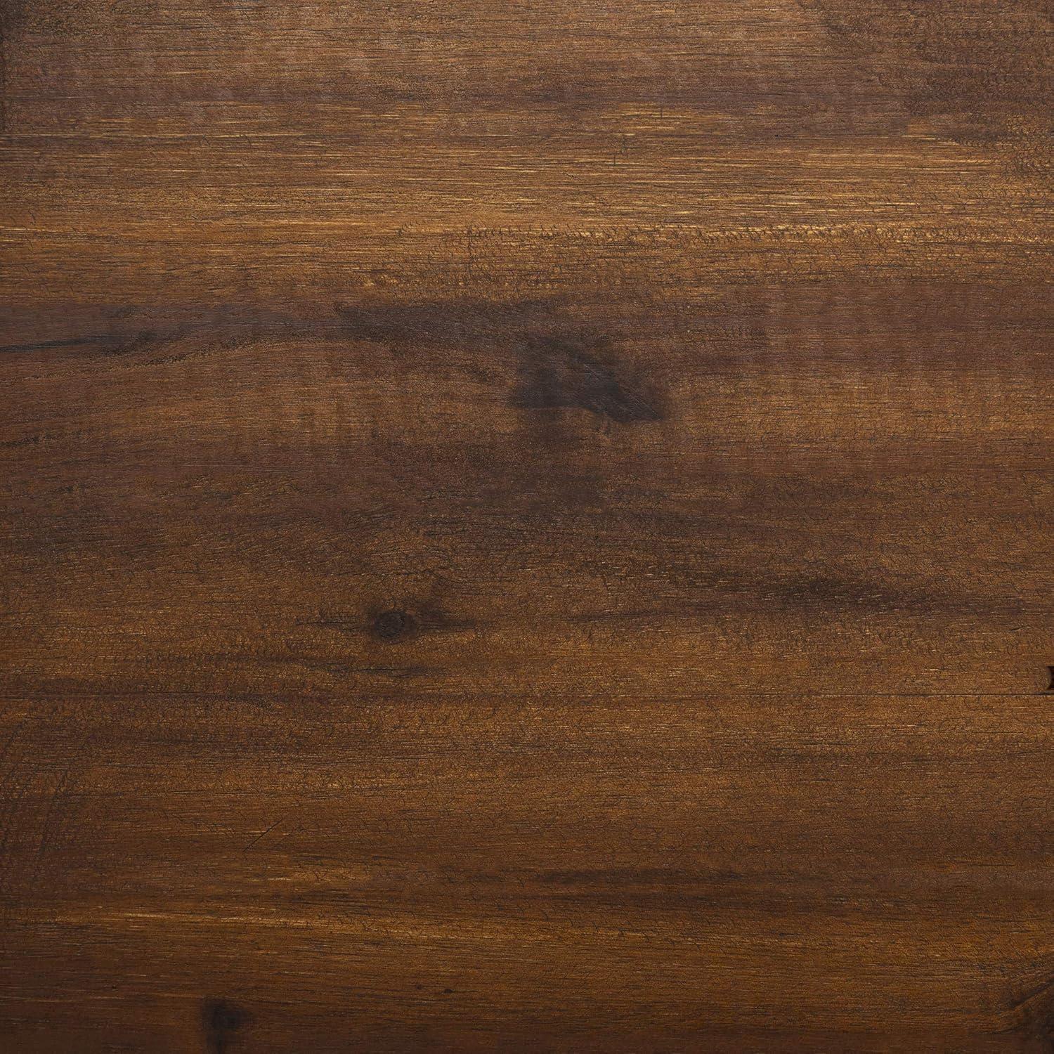 imageWalker Edison 2 Person Outdoor Patio Modern Wood and Metal Loveseat with Washable Cushions All Weather Backyard Conversation Garden Poolside Balcony 48 Inch Dark Brown and Grey3 Piece Chat Set