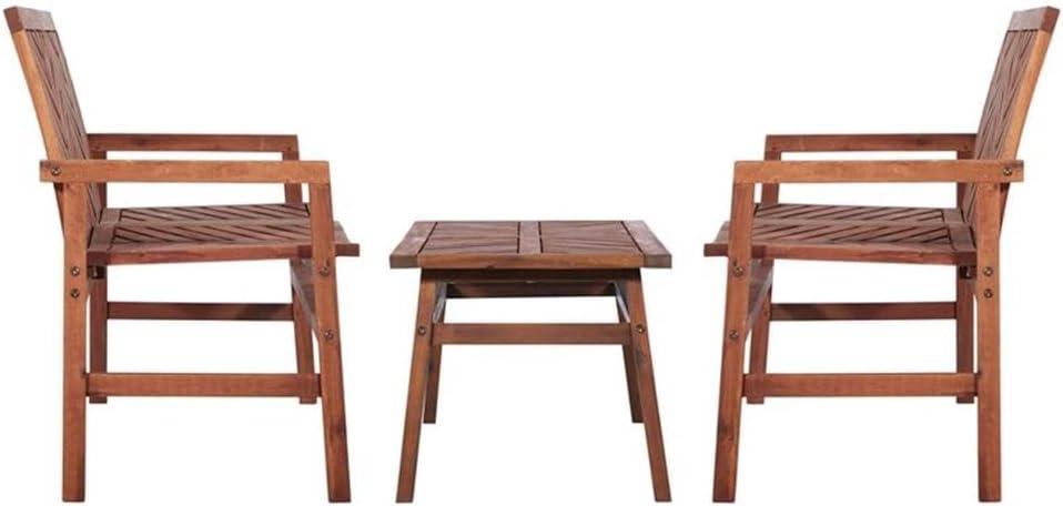 imageWalker Edison 3 Person Outdoor Patio Chevron Wood Dining Bench All Weather Backyard Conversation Garden Poolside Balcony 53 Inch BrownBrown