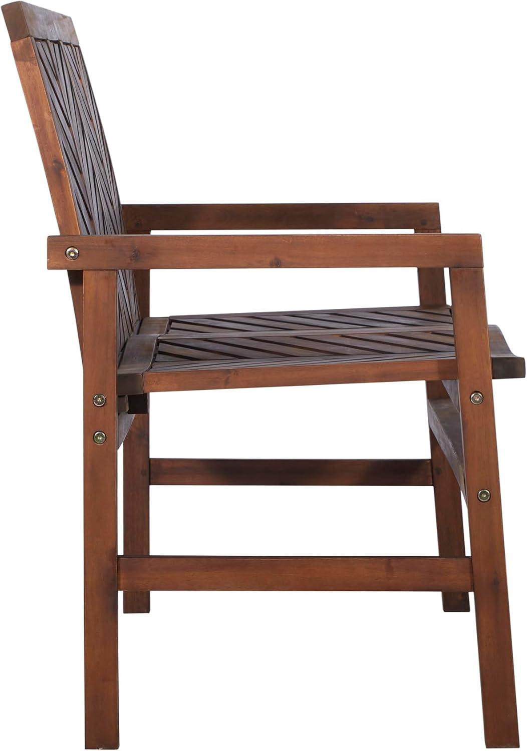 imageWalker Edison 3 Person Outdoor Patio Chevron Wood Dining Bench All Weather Backyard Conversation Garden Poolside Balcony 53 Inch BrownDark Brown