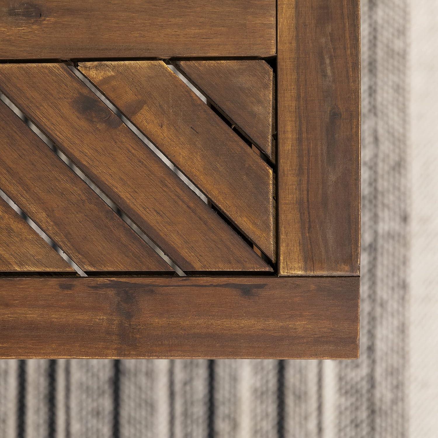 imageWalker Edison 3 Person Outdoor Patio Chevron Wood Dining Bench All Weather Backyard Conversation Garden Poolside Balcony 53 Inch BrownDark Brown