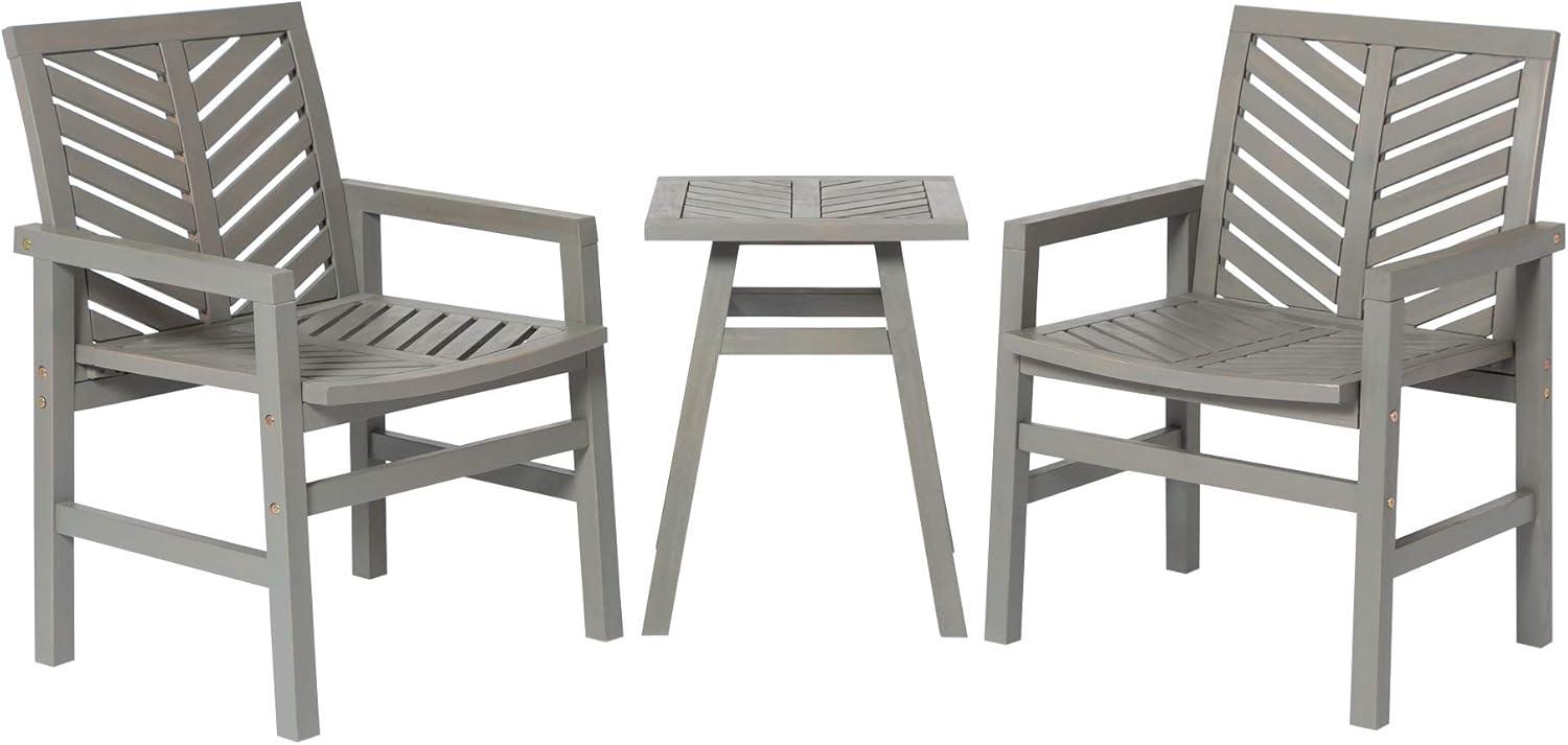 imageWalker Edison 3 Person Outdoor Patio Chevron Wood Dining Bench All Weather Backyard Conversation Garden Poolside Balcony 53 Inch BrownGrey