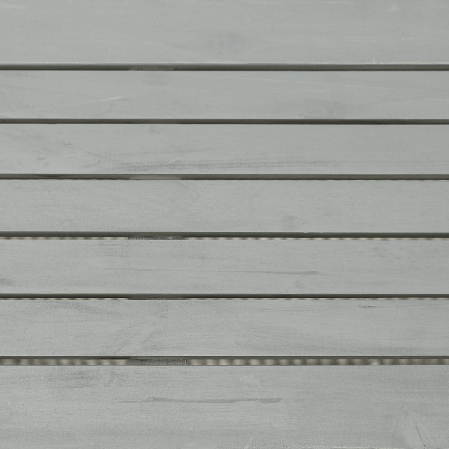 imageWalker Edison 3 Person Outdoor Patio Chevron Wood Dining Bench All Weather Backyard Conversation Garden Poolside Balcony 53 Inch BrownGrey