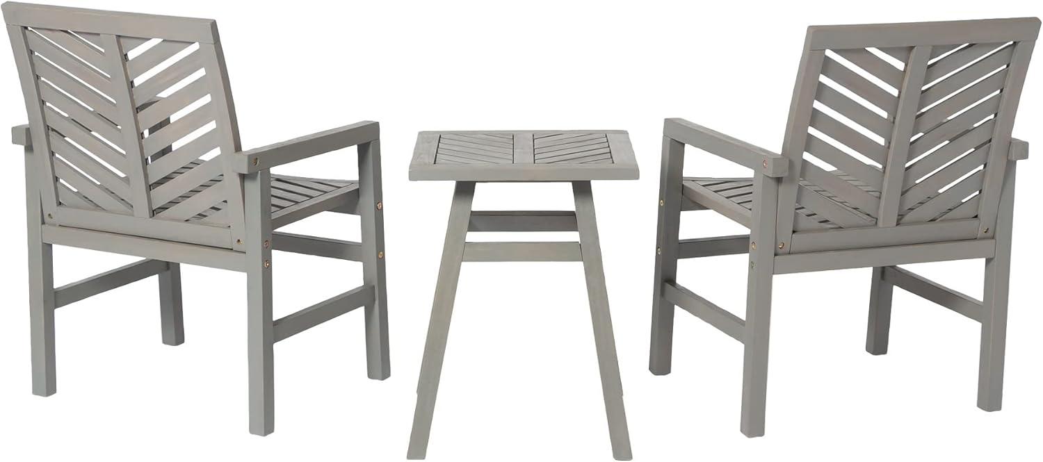 imageWalker Edison 3 Person Outdoor Patio Chevron Wood Dining Bench All Weather Backyard Conversation Garden Poolside Balcony 53 Inch BrownGrey