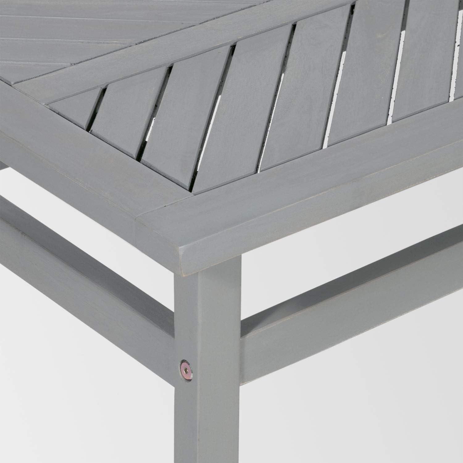 imageWalker Edison 3 Person Outdoor Patio Chevron Wood Dining Bench All Weather Backyard Conversation Garden Poolside Balcony 53 Inch BrownGrey