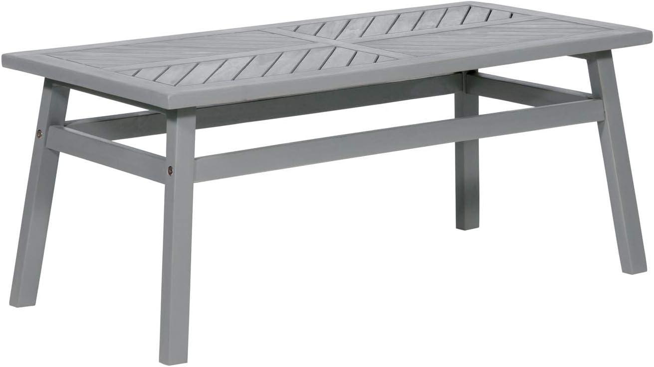 imageWalker Edison 3 Person Outdoor Patio Chevron Wood Dining Bench All Weather Backyard Conversation Garden Poolside Balcony 53 Inch BrownGrey