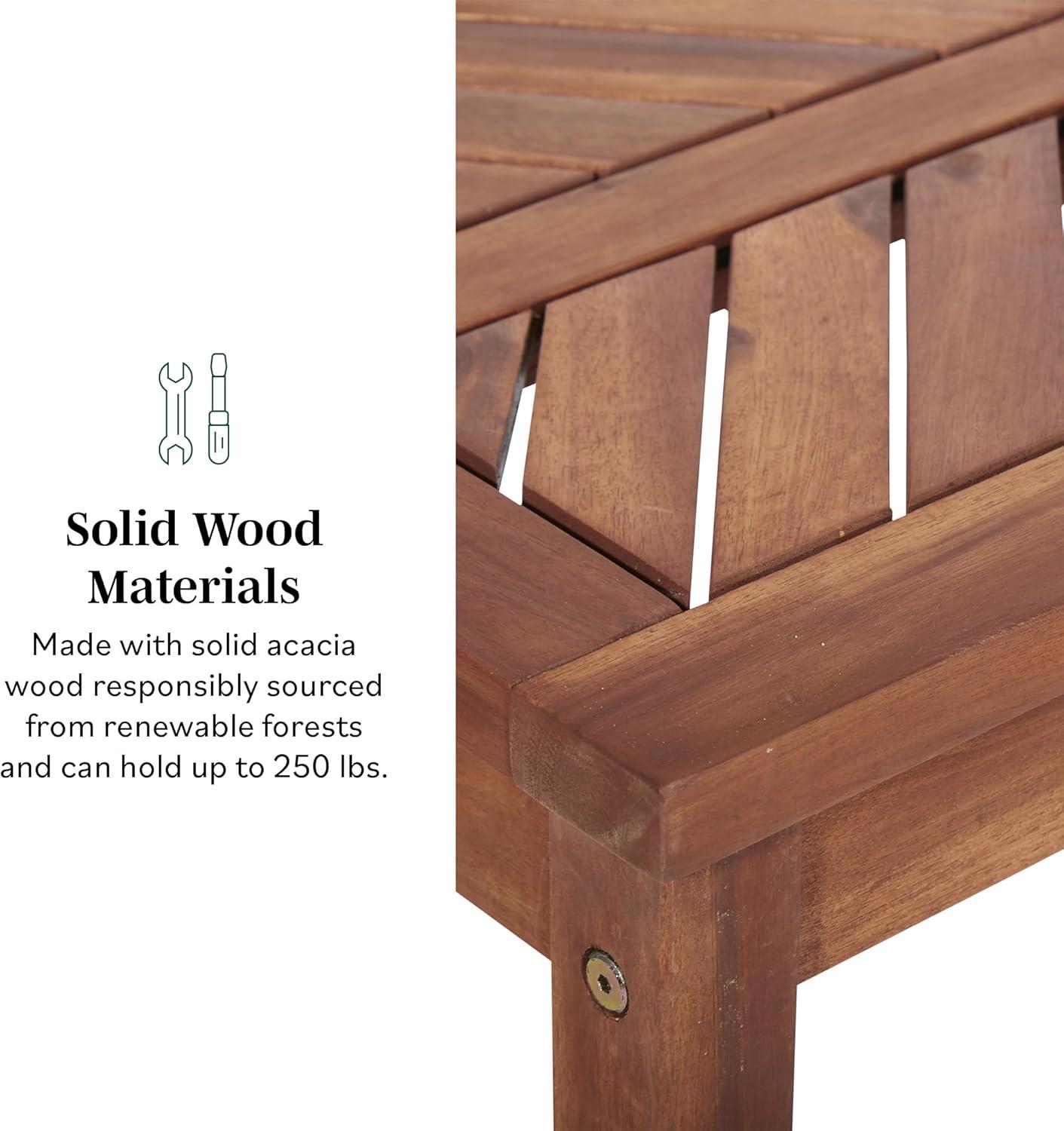 imageWalker Edison 3 Person Outdoor Patio Chevron Wood Dining Bench All Weather Backyard Conversation Garden Poolside Balcony 53 Inch BrownGrey