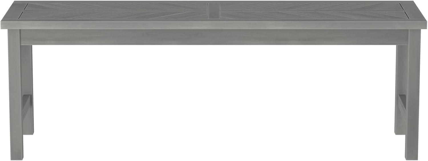 imageWalker Edison 3 Person Outdoor Patio Chevron Wood Dining Bench All Weather Backyard Conversation Garden Poolside Balcony 53 Inch BrownGrey