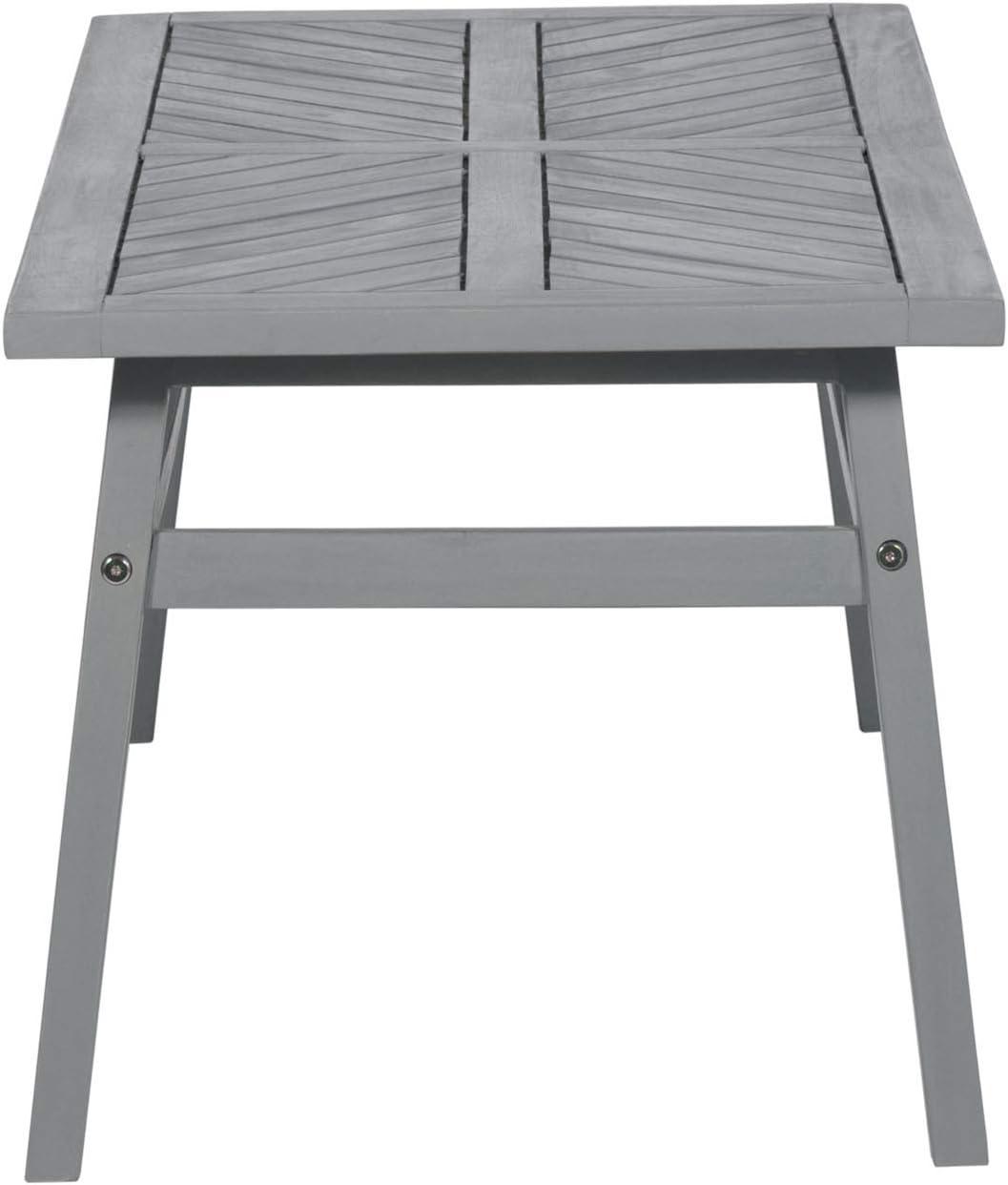 imageWalker Edison 3 Person Outdoor Patio Chevron Wood Dining Bench All Weather Backyard Conversation Garden Poolside Balcony 53 Inch BrownGrey