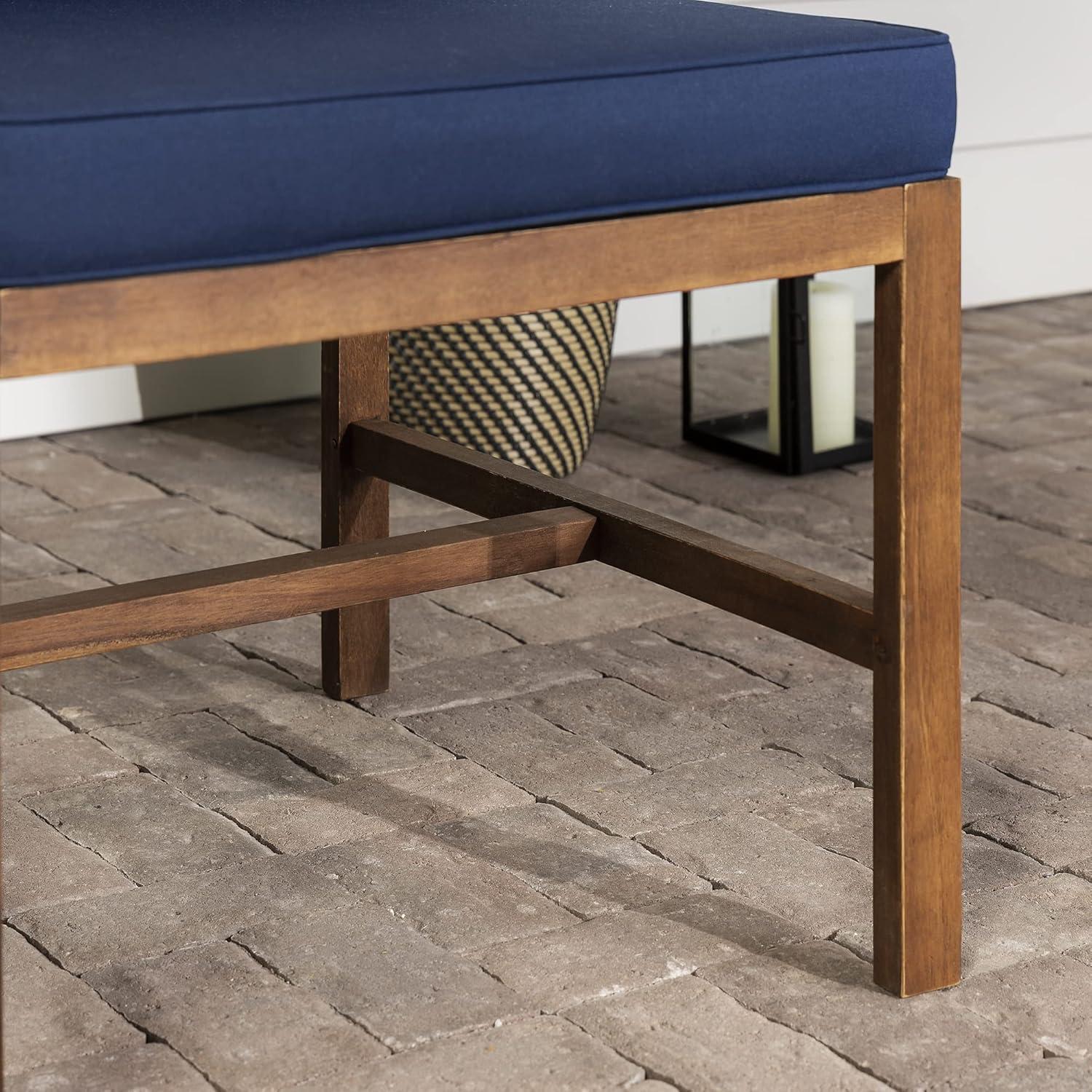 imageWalker Edison AZWSANCHDBBU Ravello Modular Outdoor Patio Side Chair Dark Brown with Navy Blue CushionsDark BrownNavy Blue