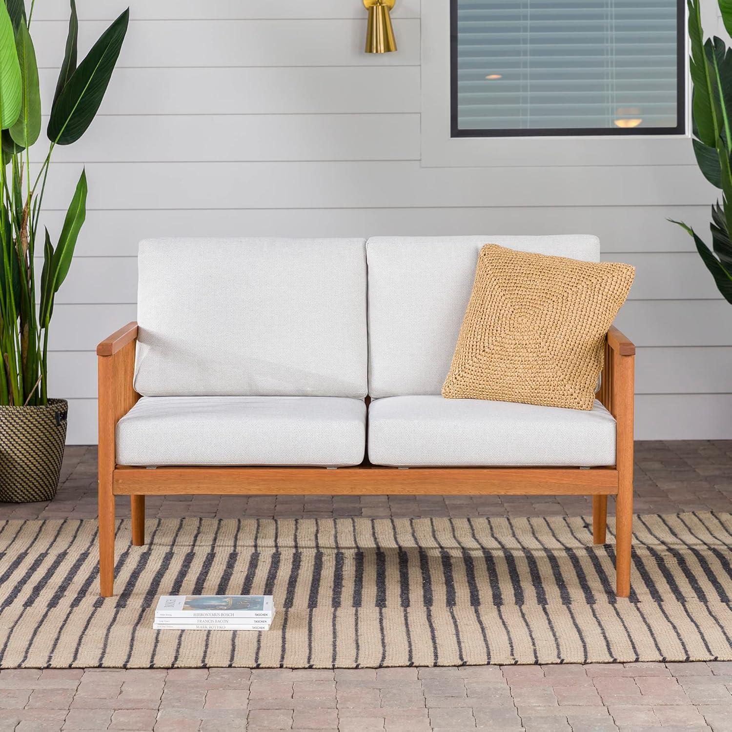 imageWalker Edison Dekian Modern Outdoor Spindle Style Double Lounge 51 Inch BrownBrown