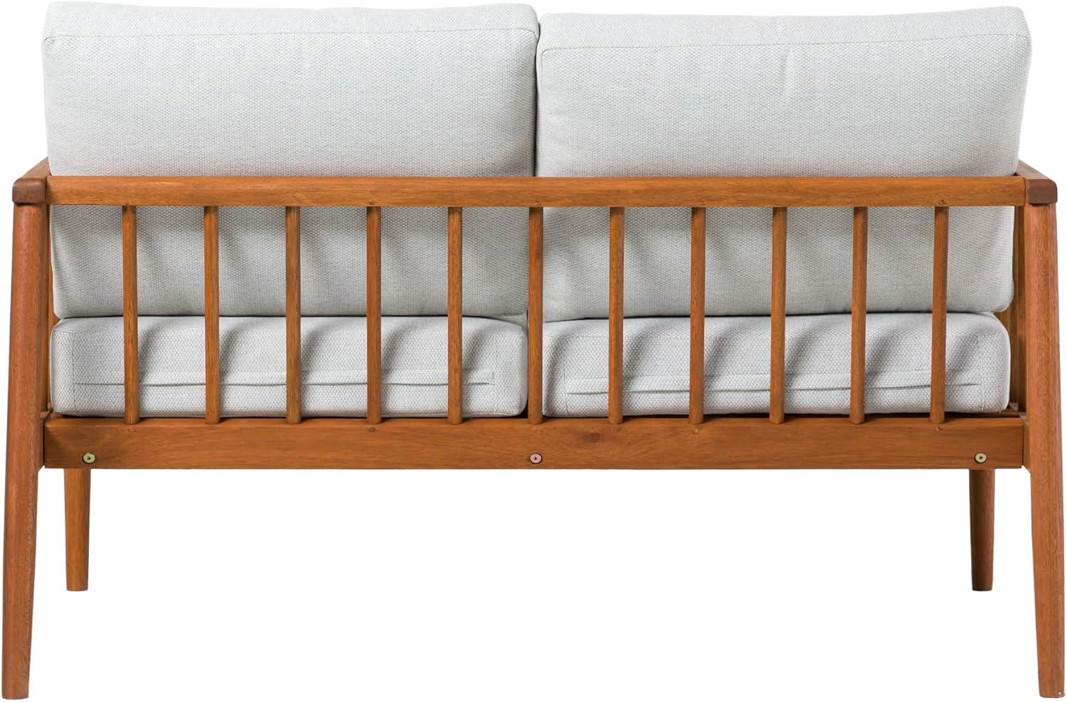 imageWalker Edison Dekian Modern Outdoor Spindle Style Double Lounge 51 Inch BrownBrown