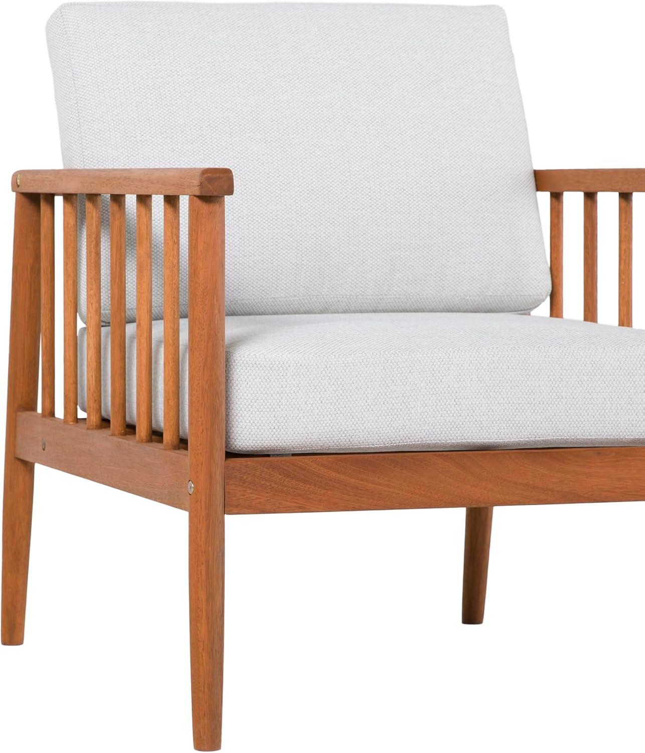 imageWalker Edison Dekian Modern Solid Eucalyptus Outdoor Spindle Style Single Lounge Chair 33 Inch NaturalBrown