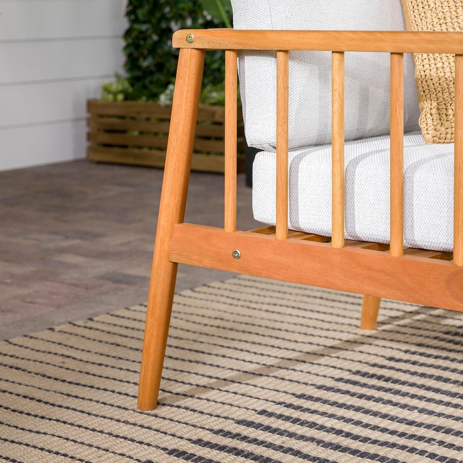 imageWalker Edison Dekian Modern Solid Eucalyptus Outdoor Spindle Style Single Lounge Chair 33 Inch NaturalNatural