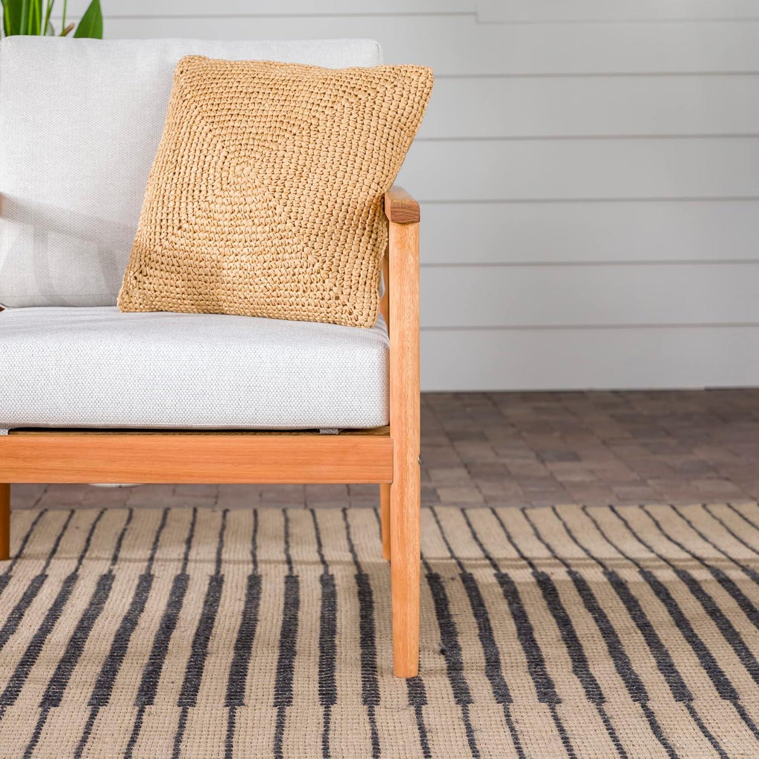 imageWalker Edison Dekian Modern Solid Eucalyptus Outdoor Spindle Style Single Lounge Chair 33 Inch NaturalNatural