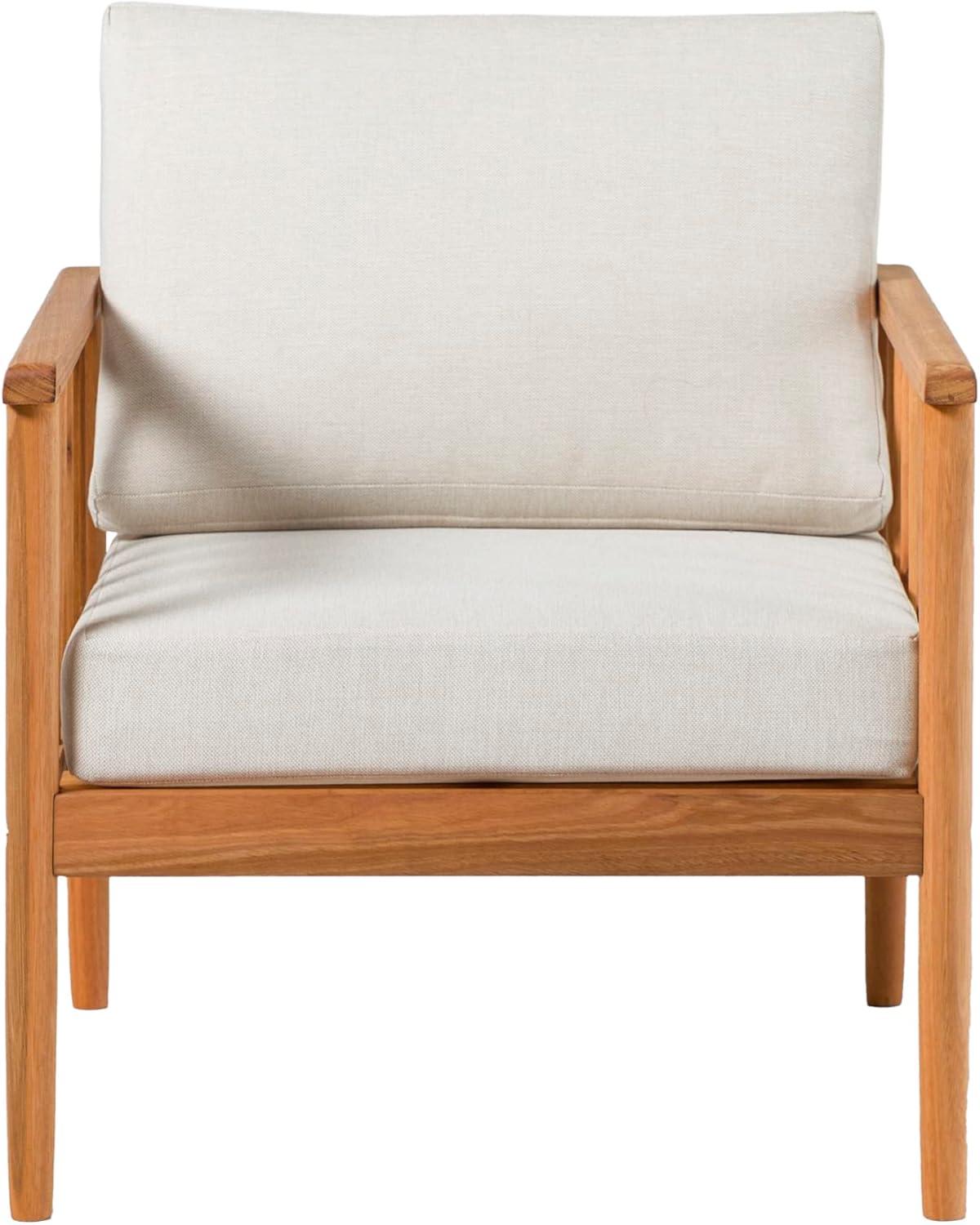 imageWalker Edison Dekian Modern Solid Eucalyptus Outdoor Spindle Style Single Lounge Chair 33 Inch NaturalNatural