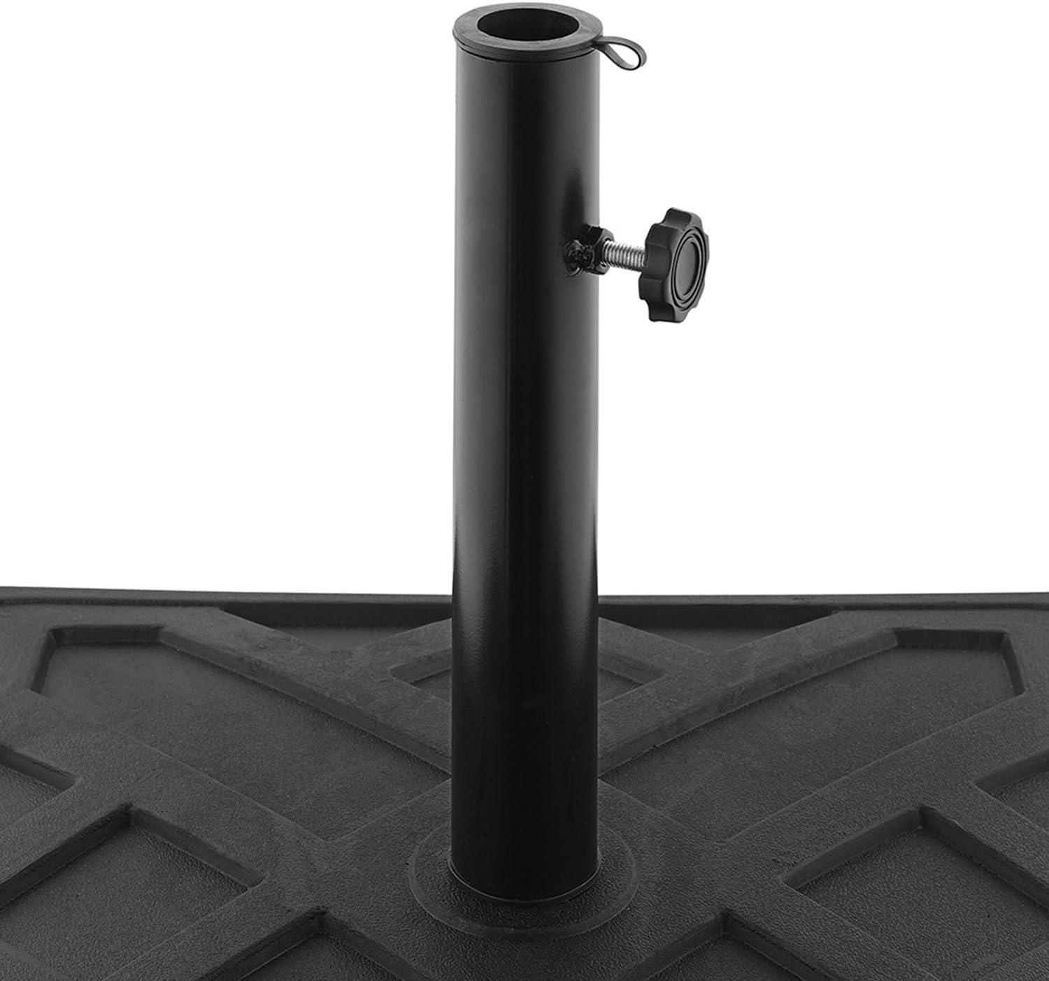 imageWalker Edison Mari Modern Polyresin Square Umbrella Stand with Metal Design 18 Inch BlackBlack