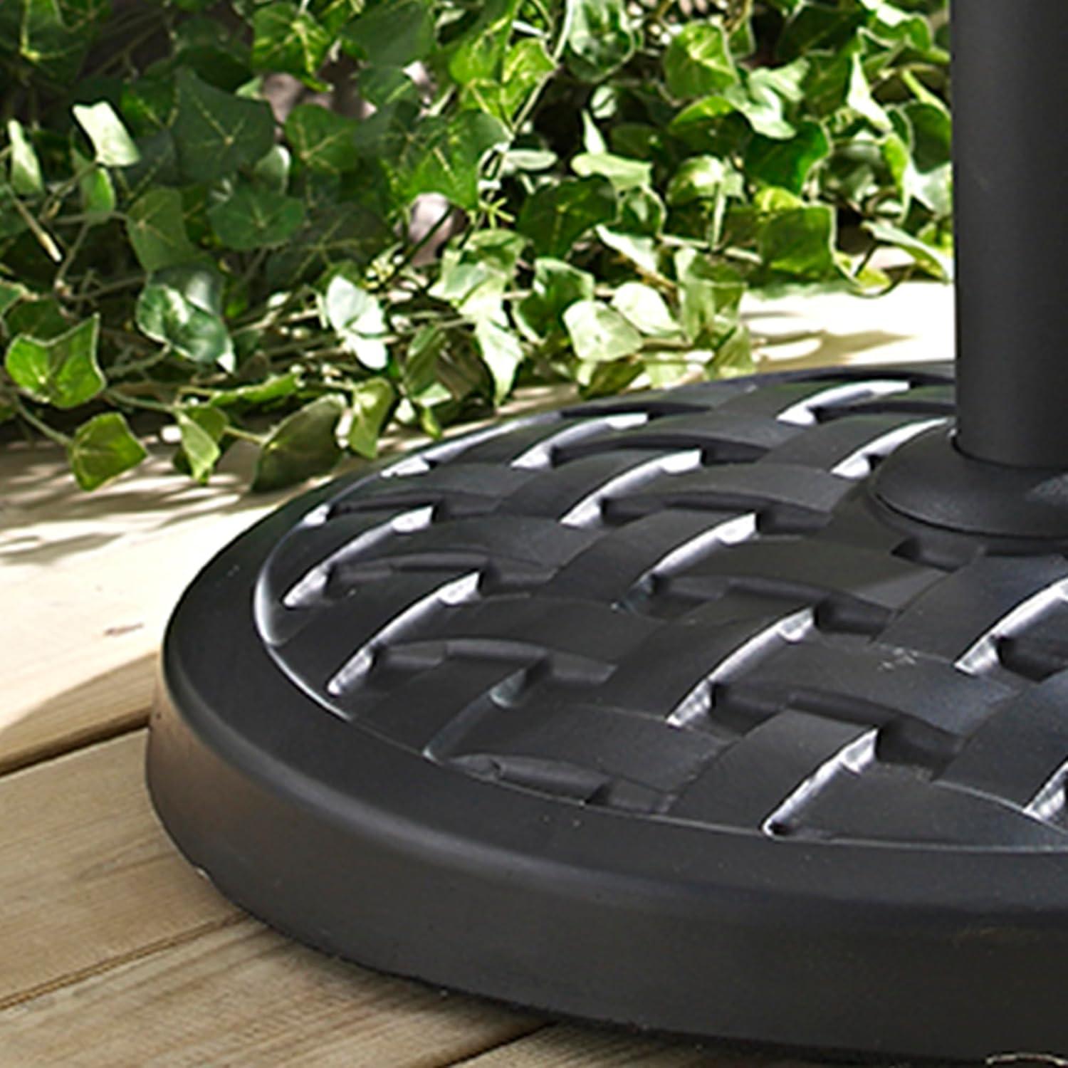 imageWalker Edison Mari Modern Polyresin Square Umbrella Stand with Metal Design 18 Inch BlackBlack