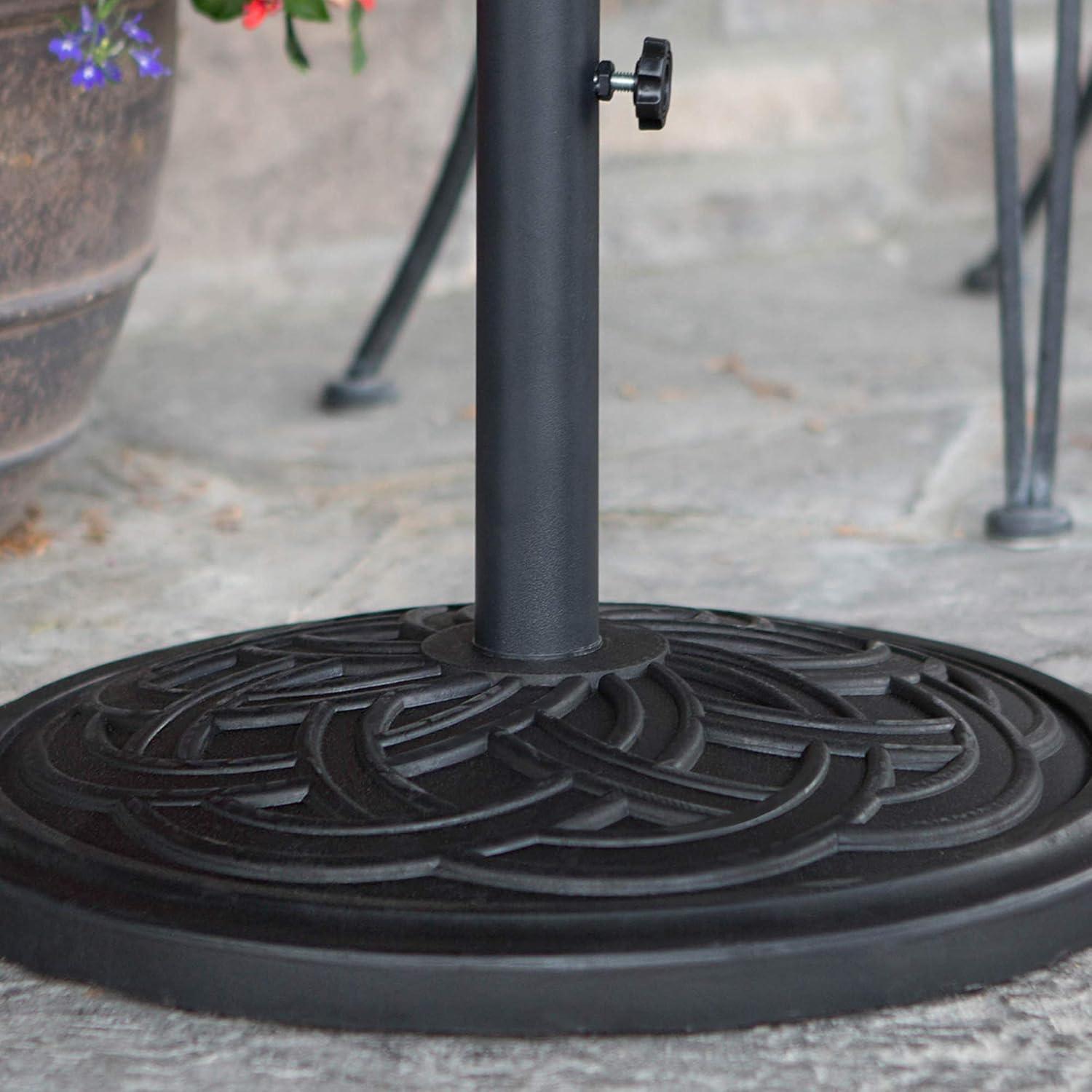 imageWalker Edison Mari Modern Polyresin Square Umbrella Stand with Metal Design 18 Inch BlackBlack