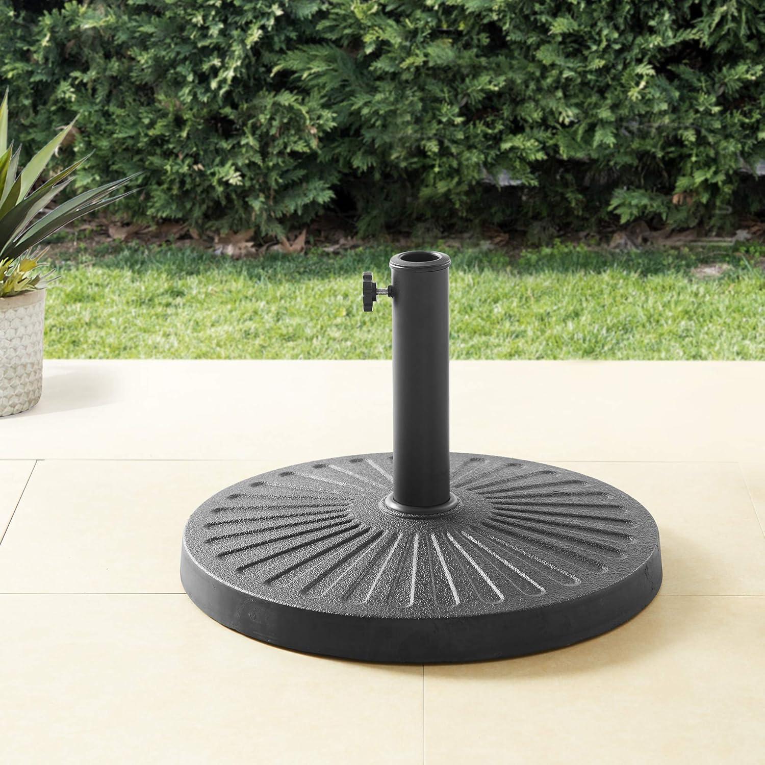 imageWalker Edison Mari Modern Polyresin Square Umbrella Stand with Metal Design 18 Inch BlackBlack