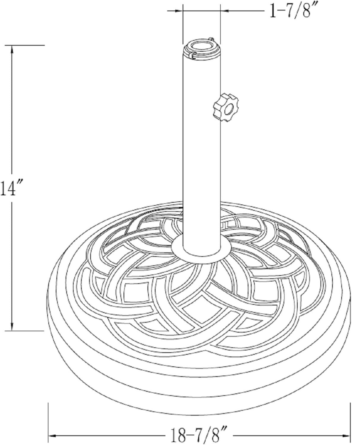 imageWalker Edison Mari Modern Polyresin Square Umbrella Stand with Metal Design 18 Inch BlackBlack