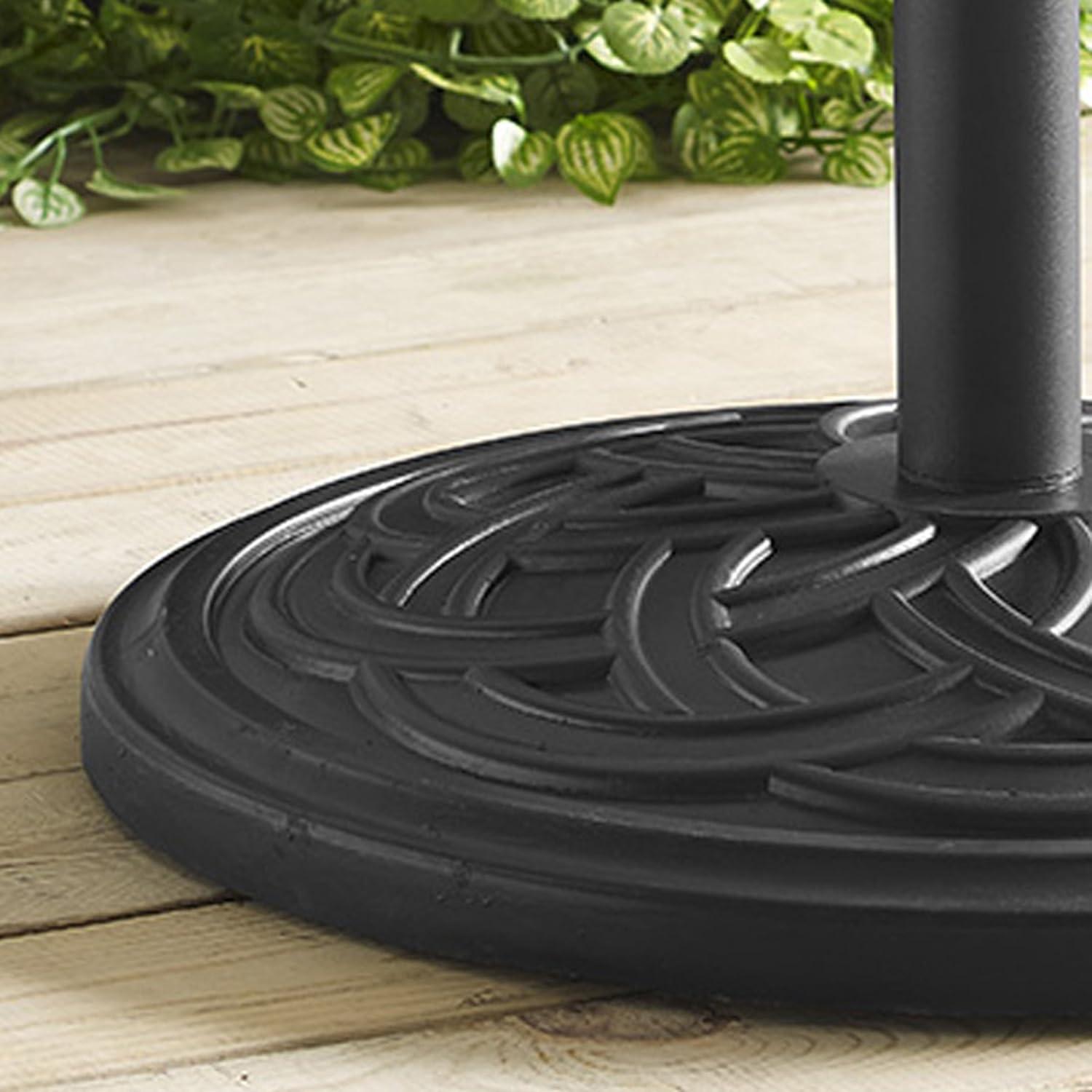 imageWalker Edison Mari Modern Polyresin Square Umbrella Stand with Metal Design 18 Inch BlackBlack