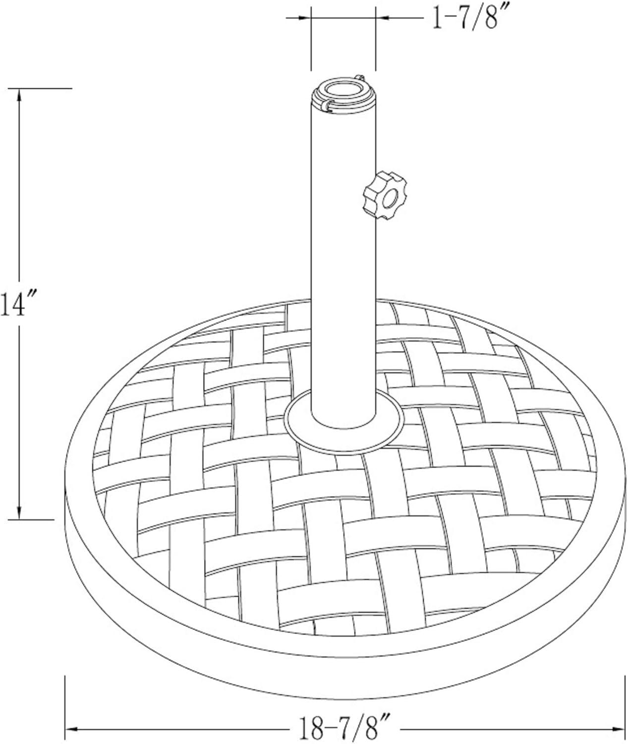 imageWalker Edison Mari Modern Polyresin Square Umbrella Stand with Metal Design 18 Inch BlackBlack